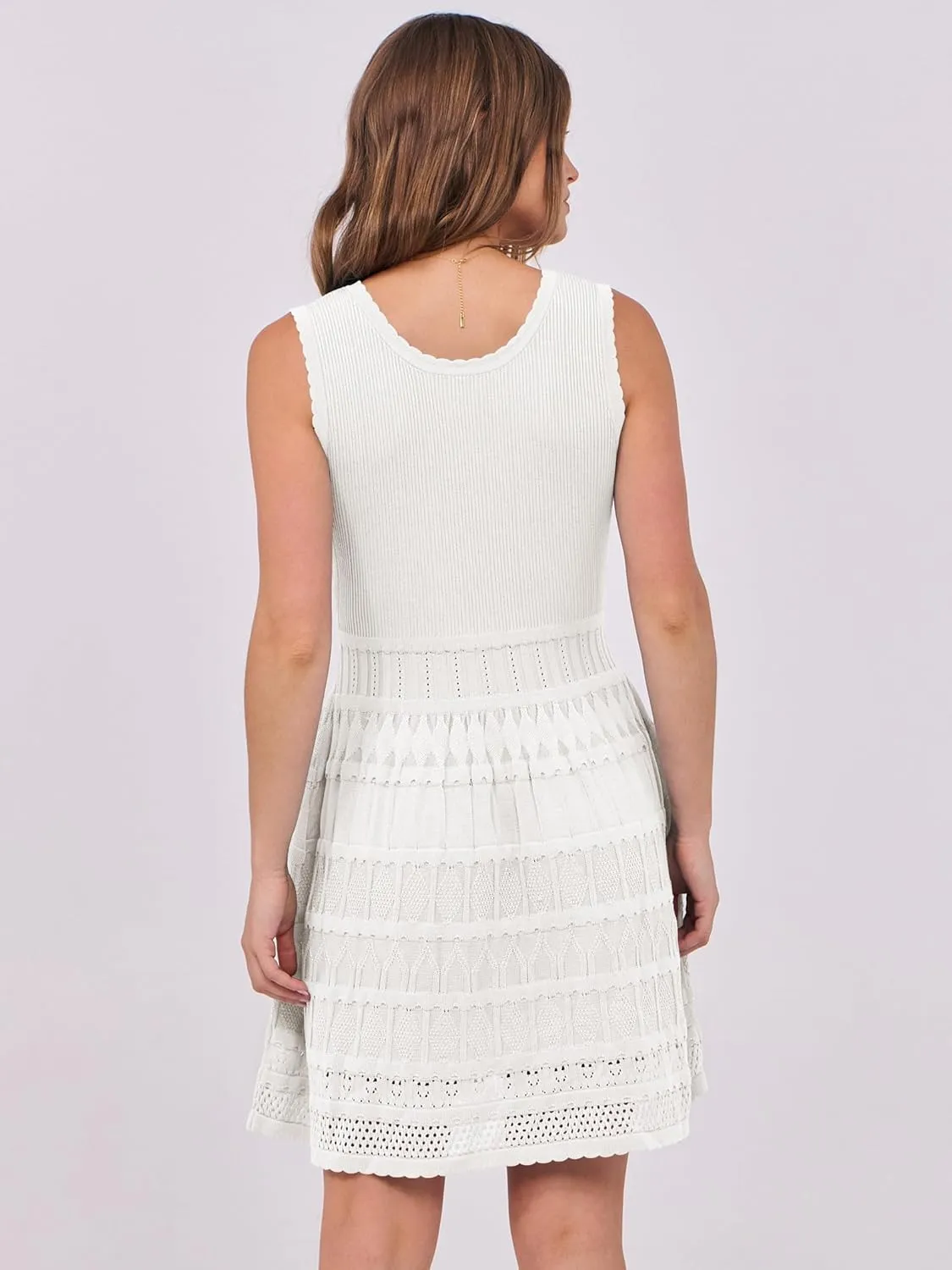ANRABESS Womens Sundress Beach Vacation Mini Tank Dresses Summer Casual Crochet Knit Scoop Neck Sleeveless Dress