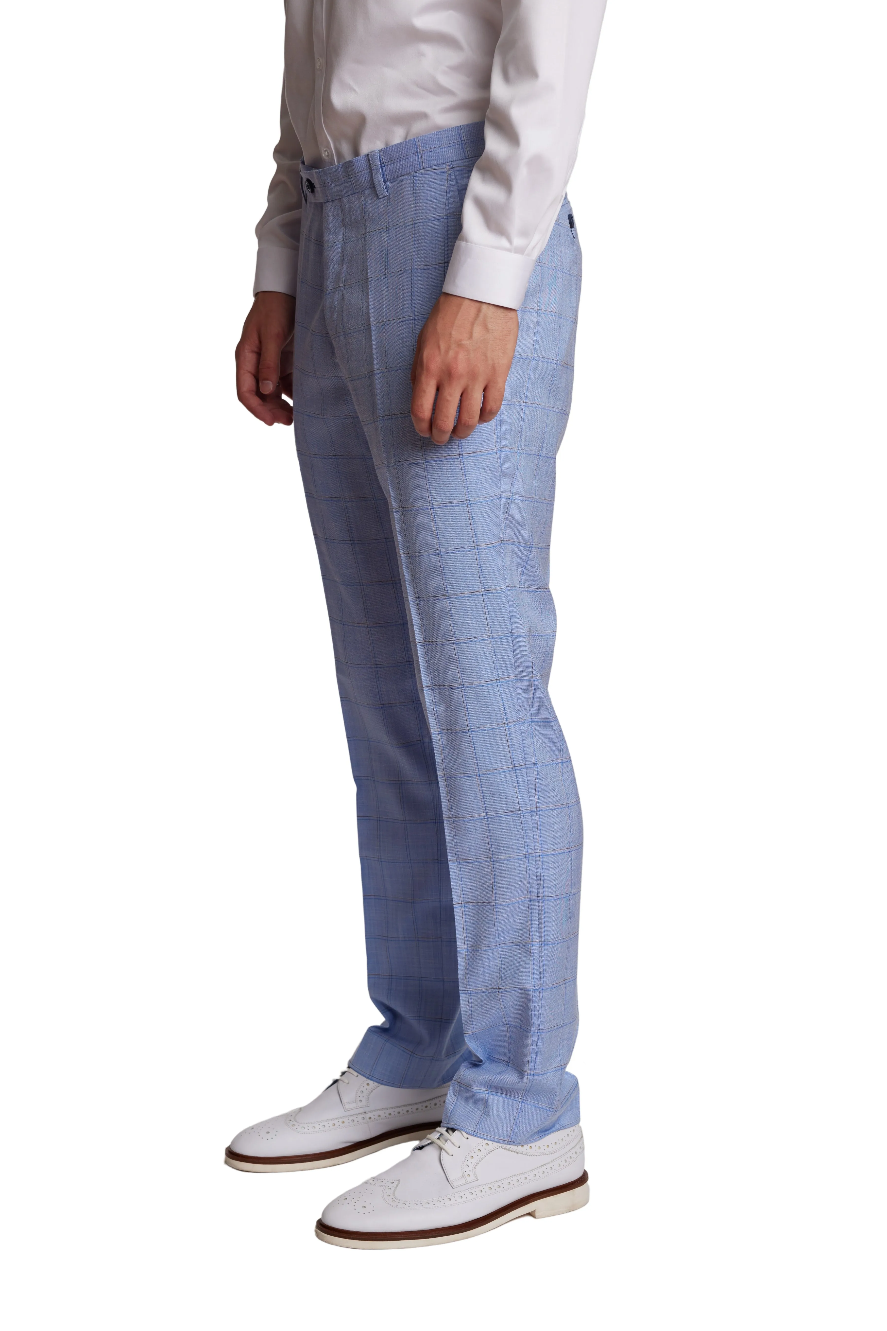 Big & Tall Downing Pants - Blue Double Check
