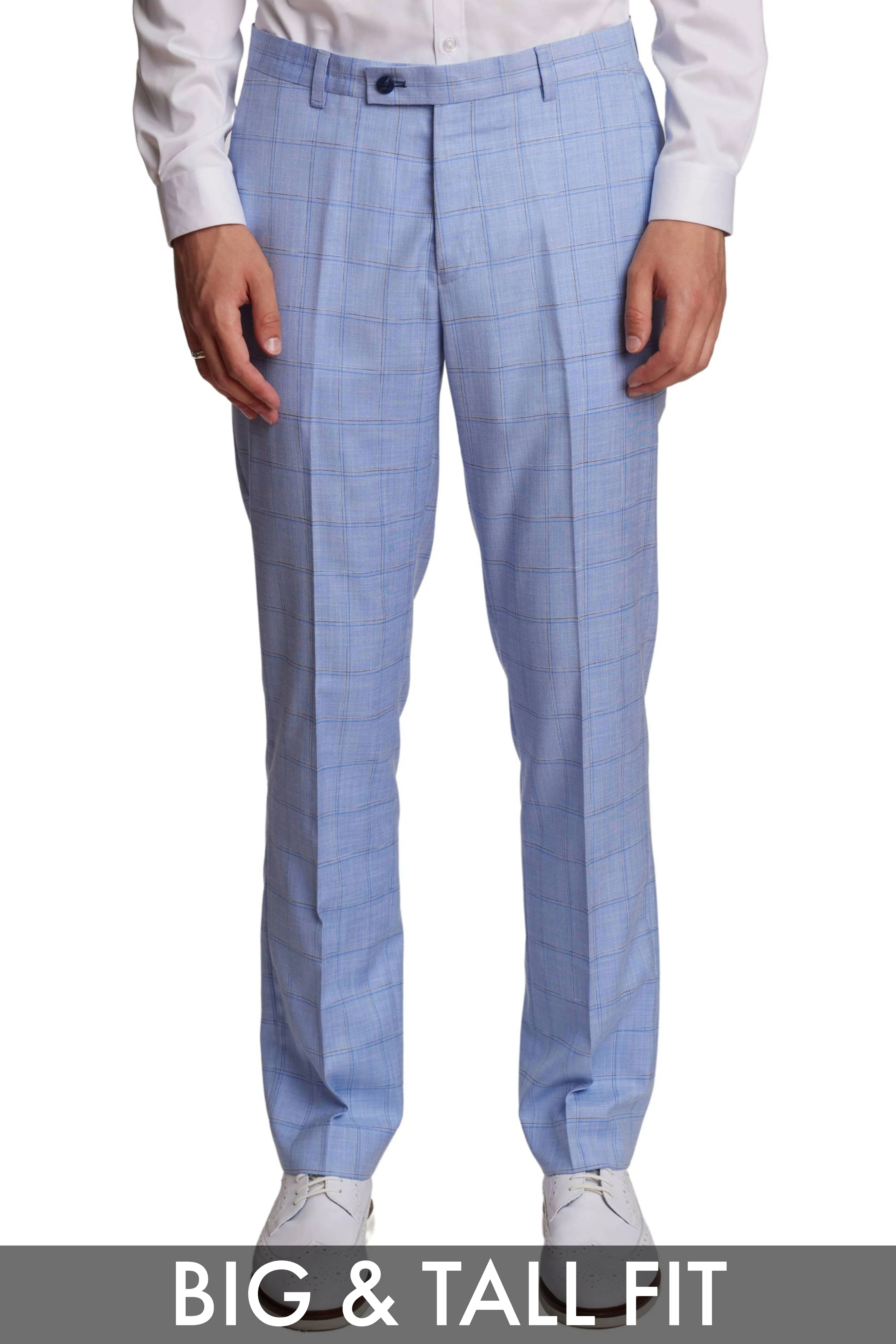 Big & Tall Downing Pants - Blue Double Check