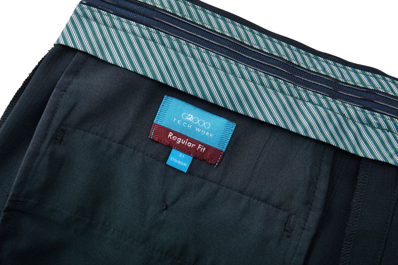 Blended Stretch Check Suit Pants  in Regular Fit