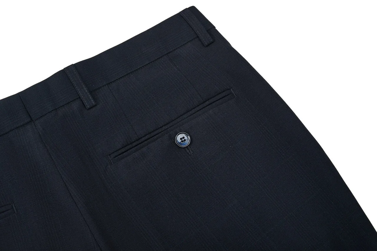 Blended Stretch Check Suit Pants  in Regular Fit