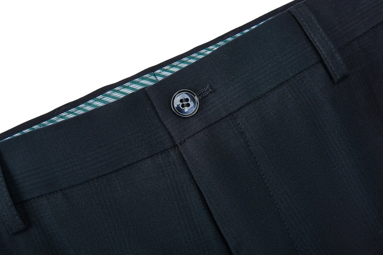 Blended Stretch Check Suit Pants  in Regular Fit