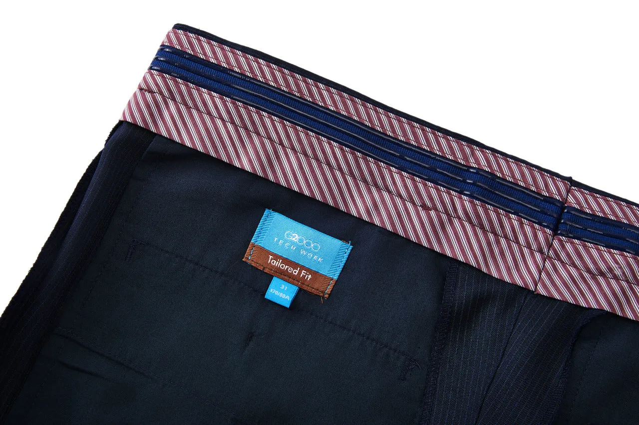 Blended Stretch Stripe Suit Pants  in Tailored Fit