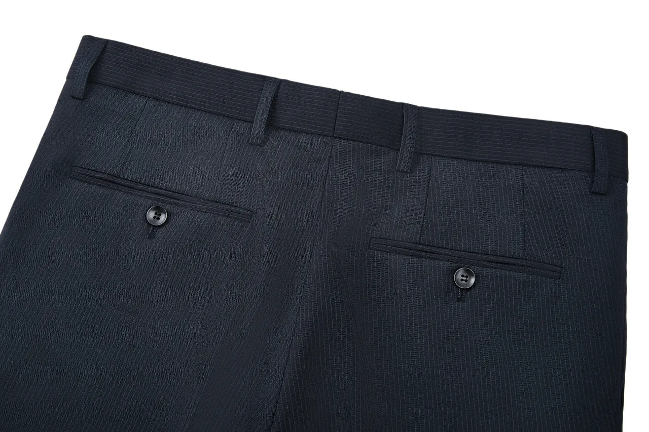 Blended Stretch Stripe Suit Pants  in Tailored Fit