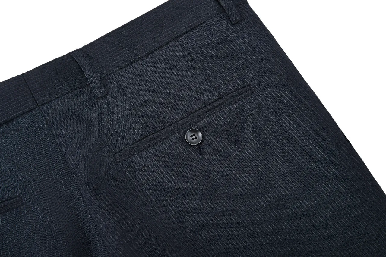 Blended Stretch Stripe Suit Pants  in Tailored Fit
