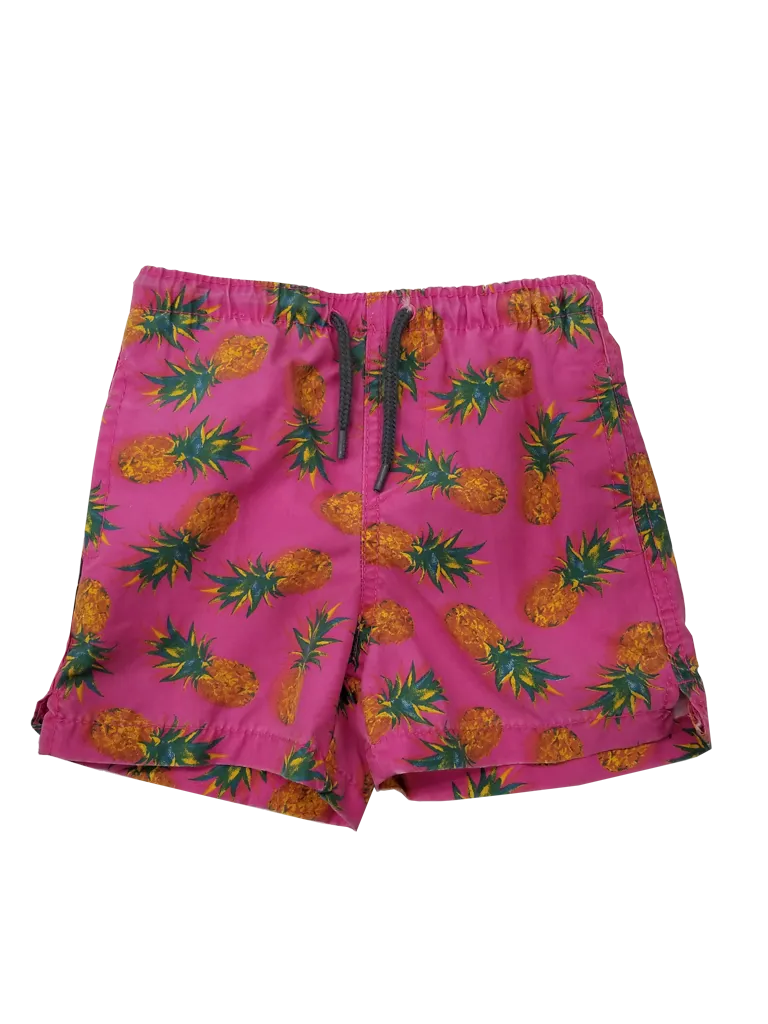 Boys Swim Trunks in a randomized pineapple print