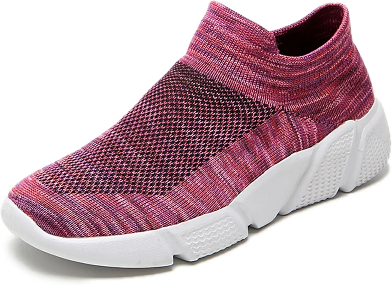 LLTMALL Women's Knit Loafer Sneakers Mesh Breathable Slip on Tennis Walking Sock Shoes