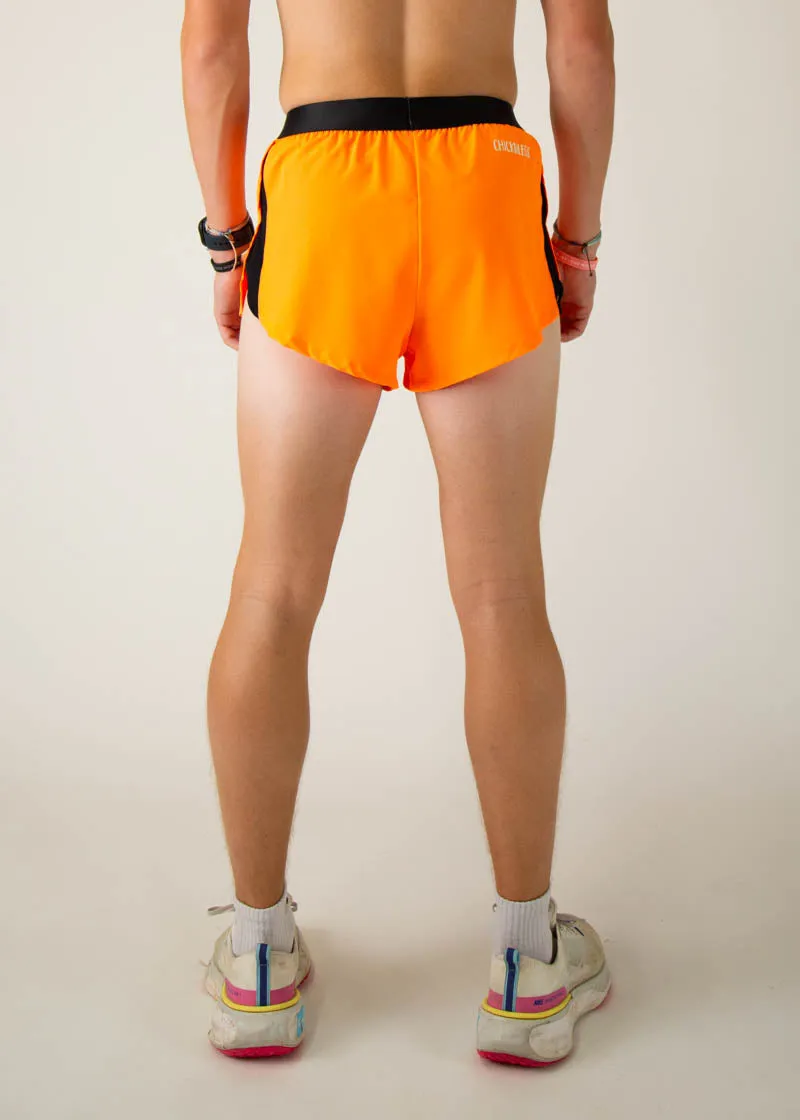 Men's Neon orange 2" Split Shorts
