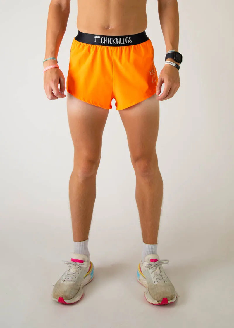 Men's Neon orange 2" Split Shorts