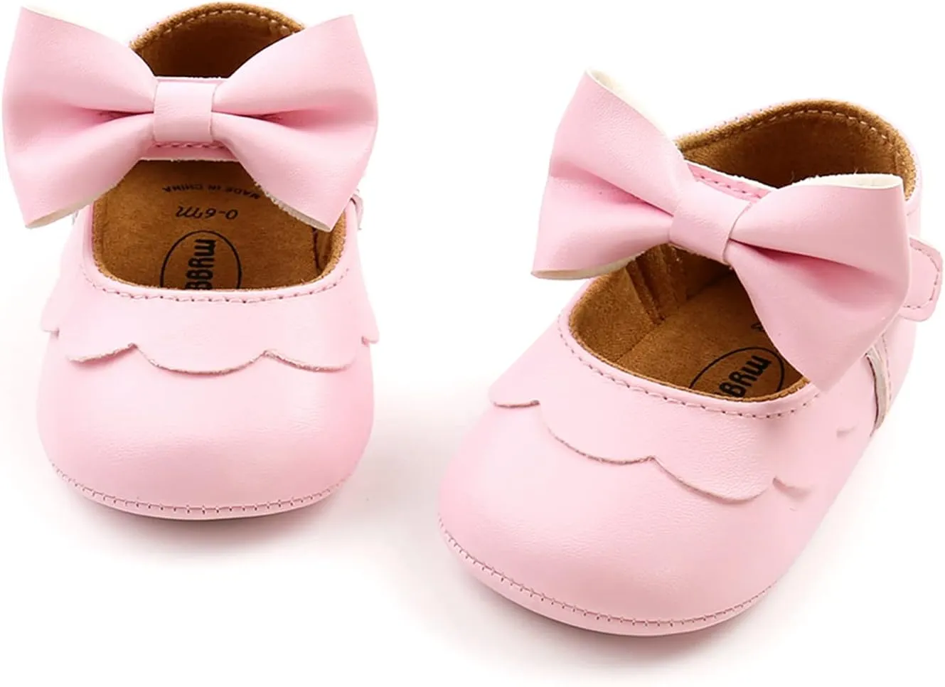 RVROVIC Baby Girls Shoes Soft Sole Mary Jane Flats Princess Dresses Shoes PU Cute Bow Prewalker