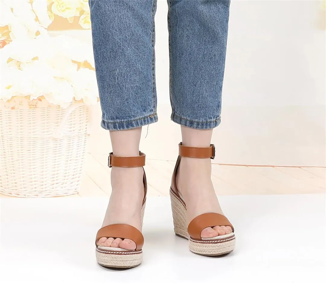 Sandals For Women, Platform Ankle Strap Shoes Heel For Dresses Heels Slip On Wedge