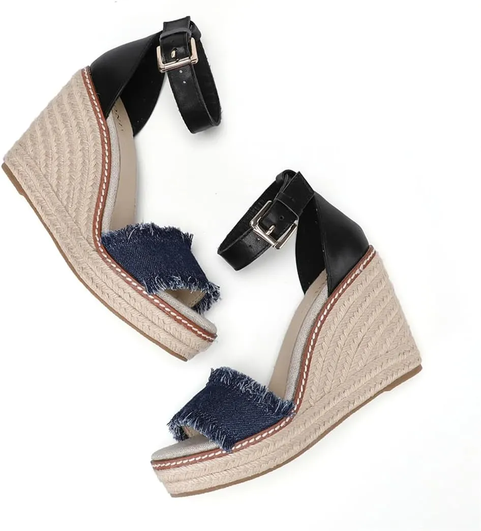 Sandals For Women, Platform Ankle Strap Shoes Heel For Dresses Heels Slip On Wedge