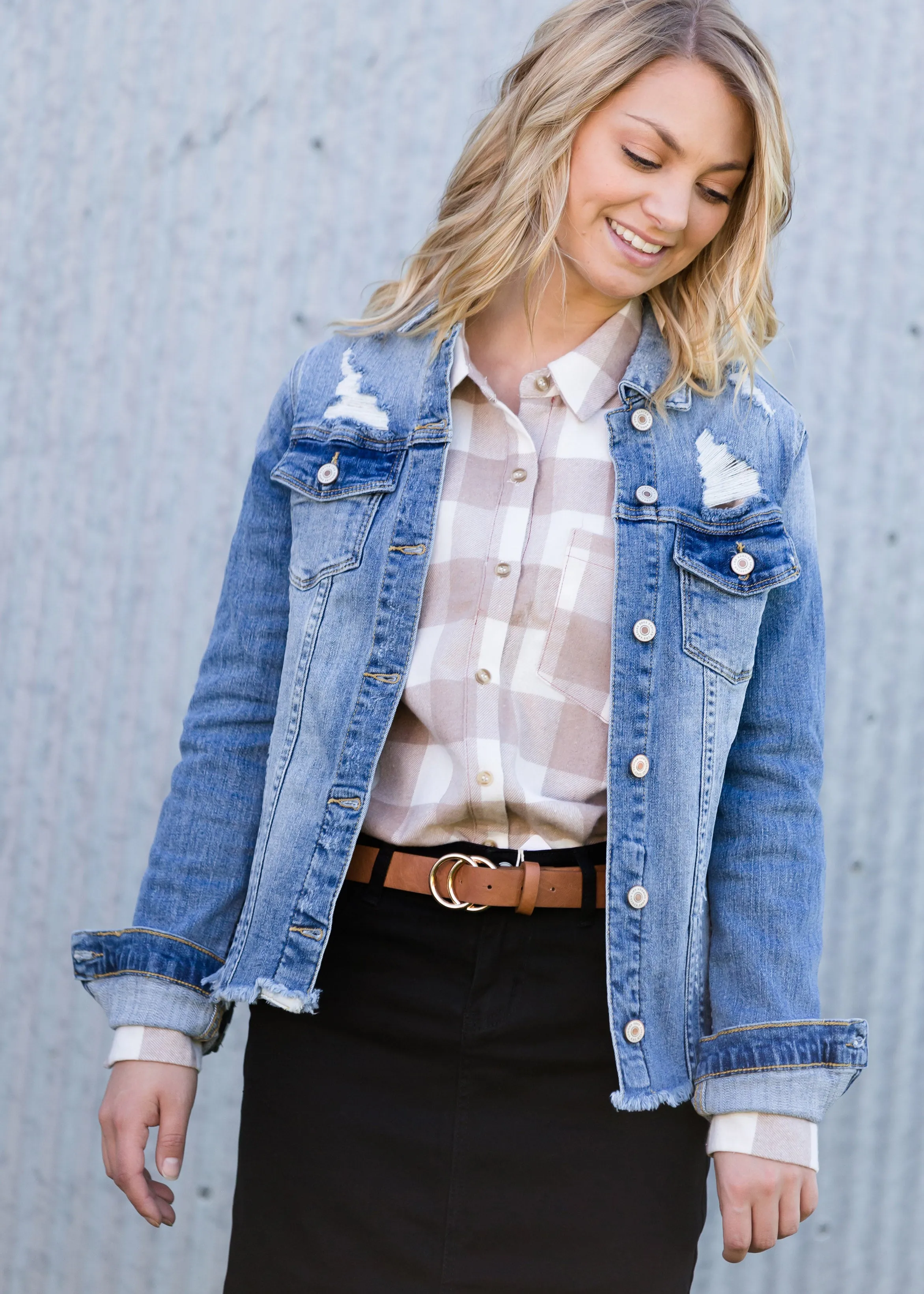 Soft Brushed Flannel Button Up Top - FINAL SALE