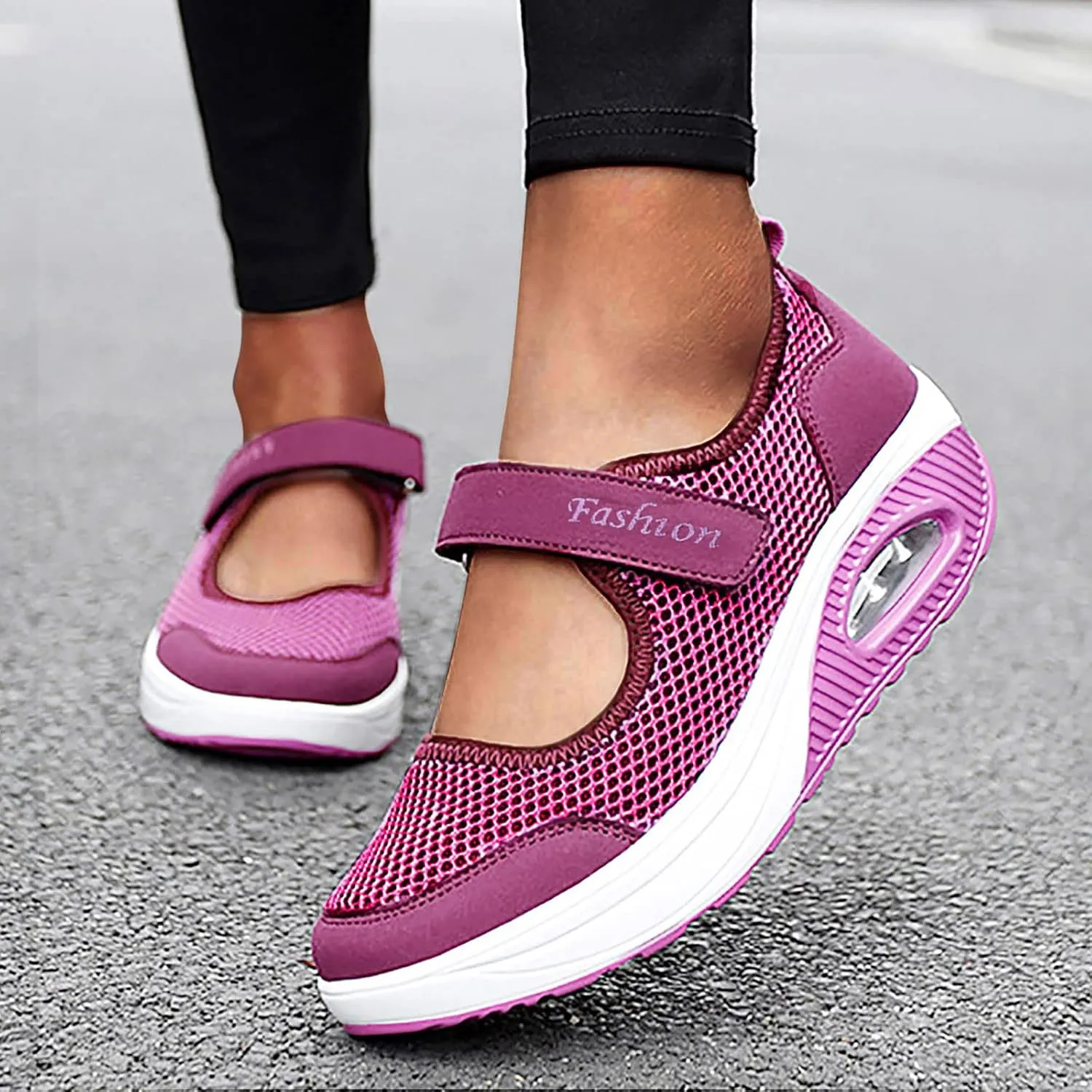 Women's Air Walking Shoes Orthopedic Diabetic Breathable with Arch Support Sneakers Casual Platform Mesh Sandals