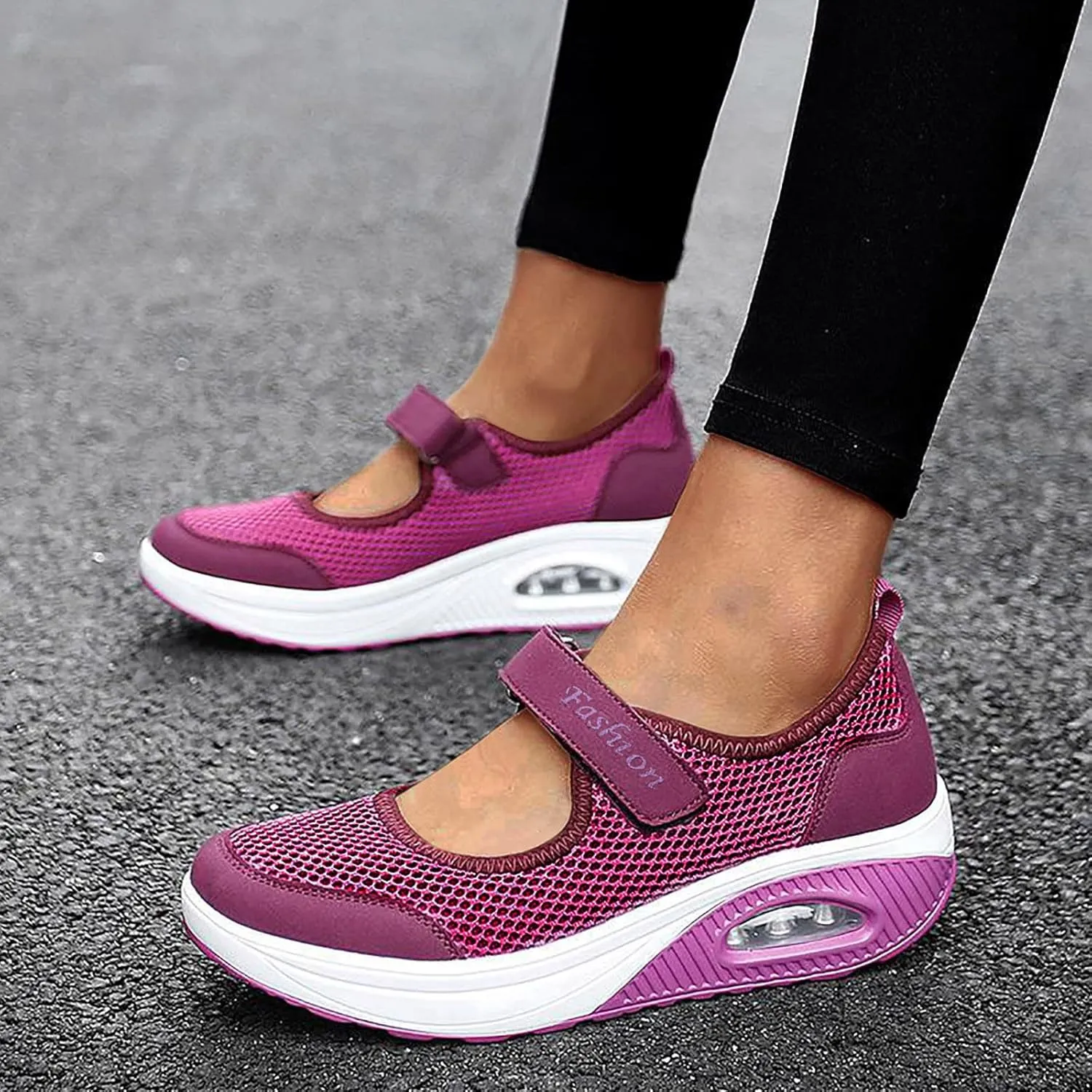 Women's Air Walking Shoes Orthopedic Diabetic Breathable with Arch Support Sneakers Casual Platform Mesh Sandals