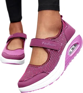 Women's Air Walking Shoes Orthopedic Diabetic Breathable with Arch Support Sneakers Casual Platform Mesh Sandals
